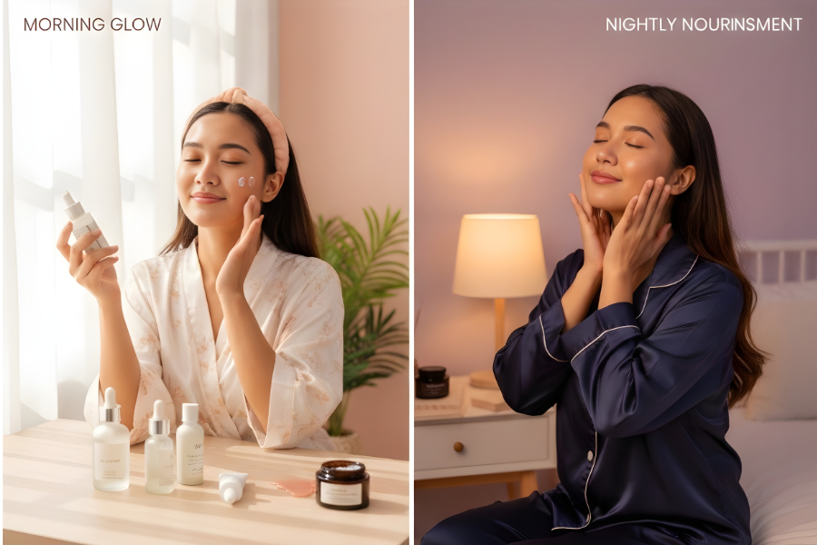 Morning vs Night Skincare Routine for Bright Glowing Skin: What Actually Matters